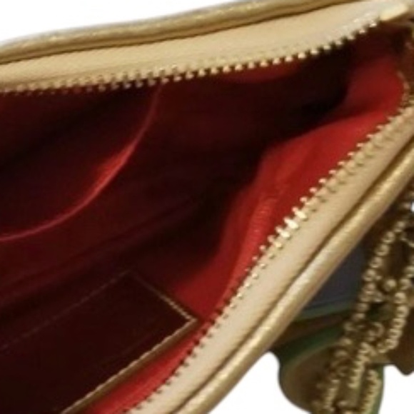 Vintage Coach Multi Ribbon & Woven Threaded & Chain Clutch Purse - Picture 10 of 11